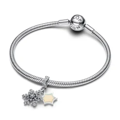 Pandora Moments Opalescent Snowflake Double hela, hopea, 794142C01