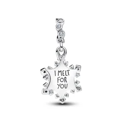 Pandora Moments Opalescent Snowflake Double hela, hopea, 794142C01