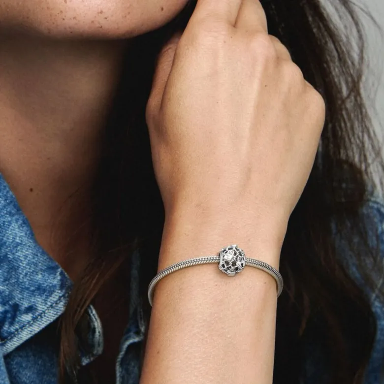 Pandora Moments Openwork Chain Link Padlock hela, hopea, 790071C00