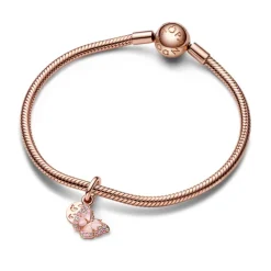 Pandora Moments Pink Butterfly & Quote Double hela, ruusukullattu, 782555C01