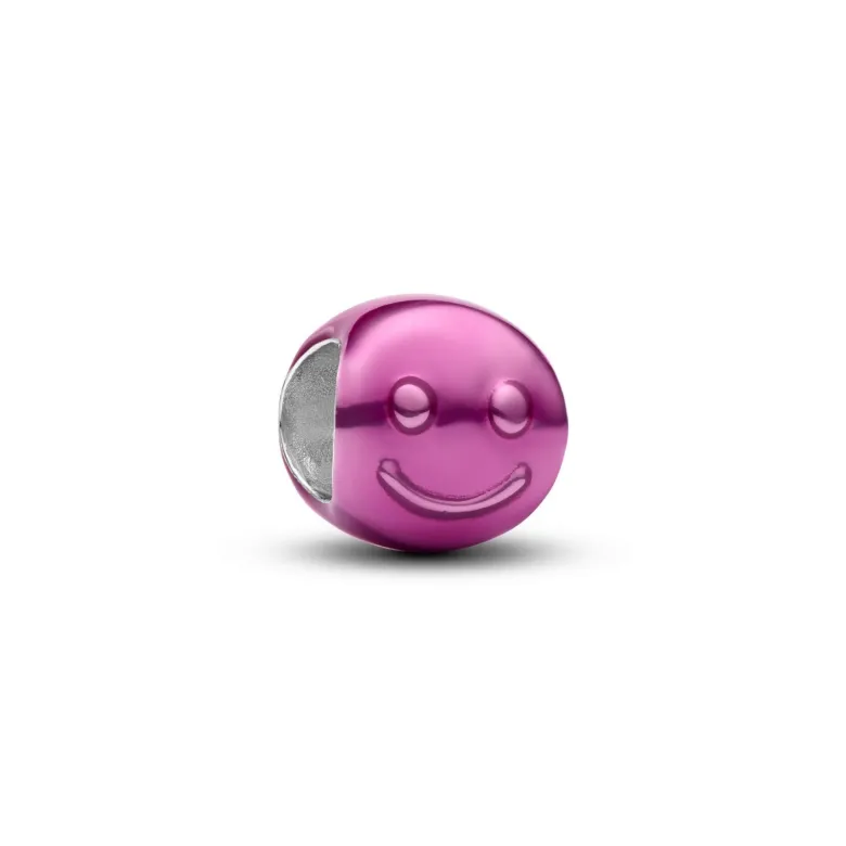 Pandora Moments Pink Happy Face Mini hela, hopea, 794815C01