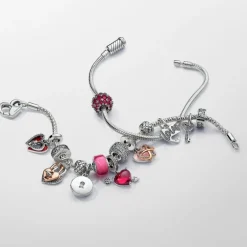 Pandora Moments Pink Mini Murano Glass hela, hopea, 793107C00
