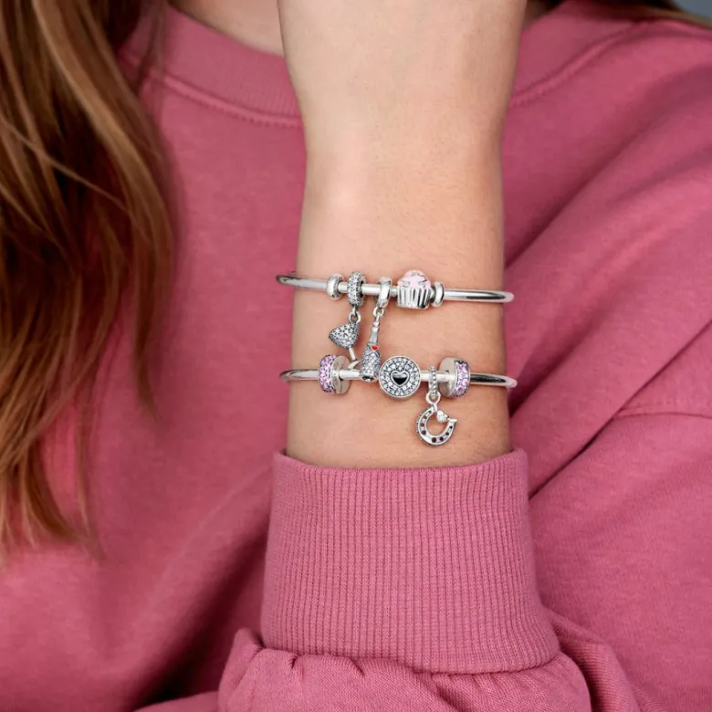 Pandora Moments Pink Pavé lukkopala, hopea, 791817PCZ