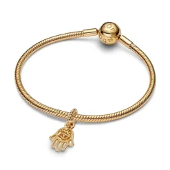 Pandora Moments Protective Hamsa Hand hela, keltakullattu, 769144C00