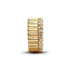 Pandora Moments Ribbed lukkopala, keltakullattu, 764078C01