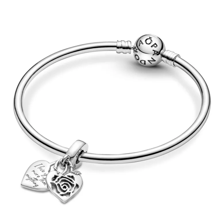 Pandora Moments Rose Heart Padlock hela, hopea, 790086C00