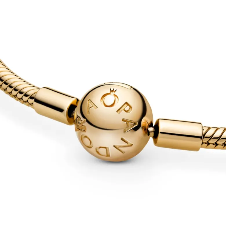 Pandora Moments Snake Chain rannekoru, keltakullattu, 568748C00