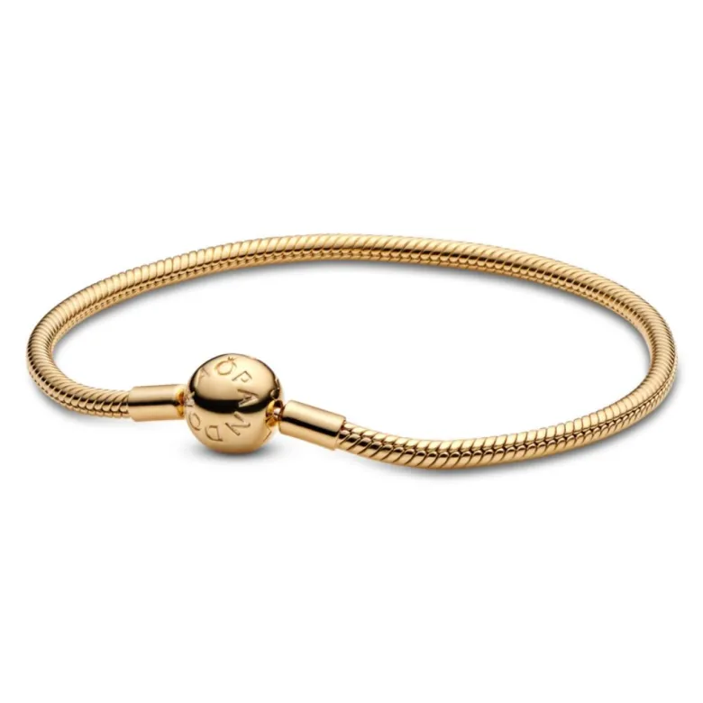 Pandora Moments Snake Chain rannekoru, keltakullattu, 568748C00