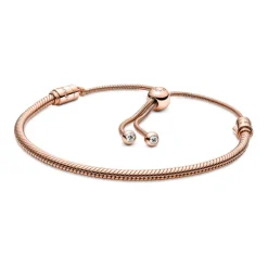 Pandora Moments Snake Chain Slider rannekoru, ruusukullattu, 589652C01-2