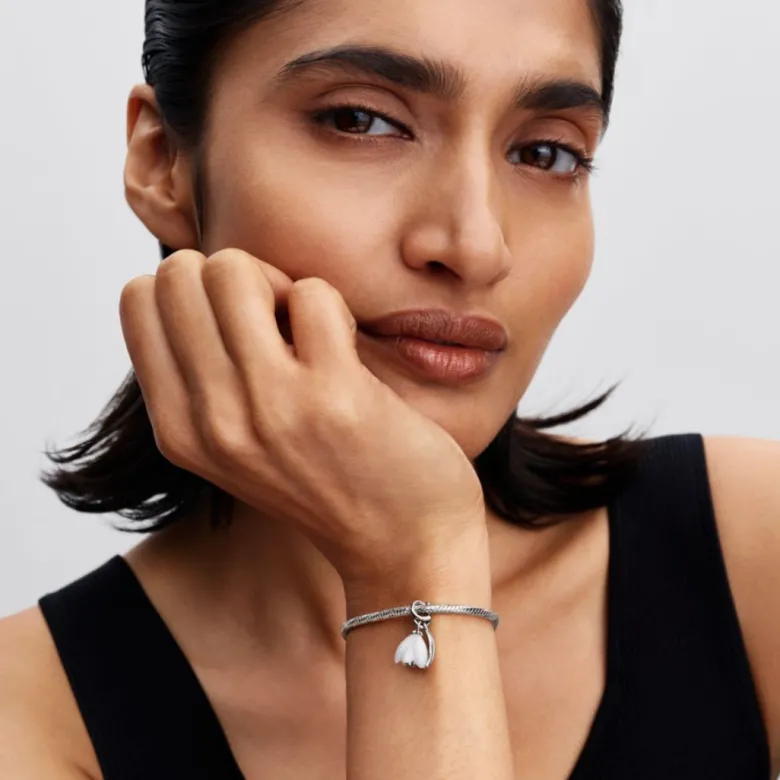 Pandora Moments Snowdrop Flower hela, hopea, 794239C01