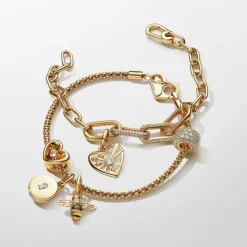 Pandora Moments Sparkling Bee Dangle hela, keltakullattu, 762672C01