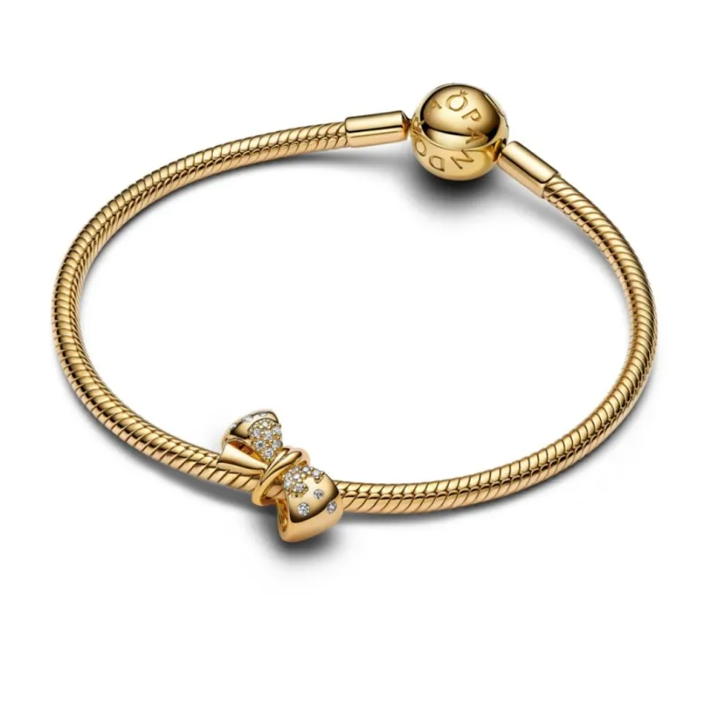 Pandora Moments Sparkling Bow hela, keltakullattu, 763442C01