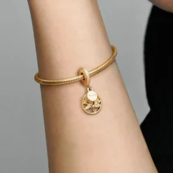 Pandora Moments Sparkling Family Tree Dangle hela, keltakullattu, 768661C01