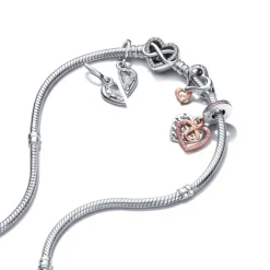 Pandora Moments Sparkling Infinity Heart Clasp Snake Chain rannekoru, hopea, 592645C01