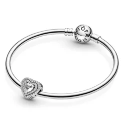 Pandora Moments Sparkling Levelled Hearts hela, hopea, 799218C01