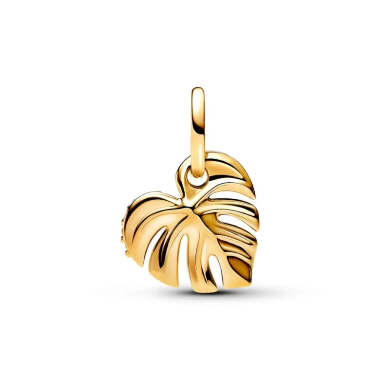 Pandora Moments Sparkling Monstera Leaf hela, keltakullattu, 763349C01