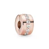 Pandora Moments Sparkling Row Spacer lukkopala, ruusukullattu, 781972CZ