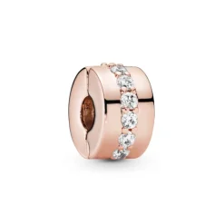 Pandora Moments Sparkling Row Spacer lukkopala, ruusukullattu, 781972CZ