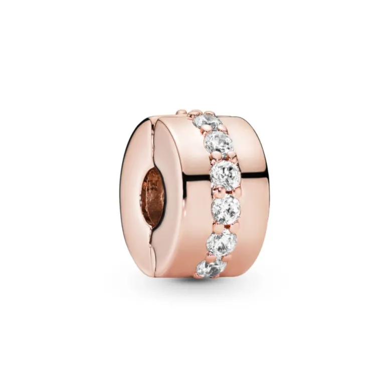 Pandora Moments Sparkling Row Spacer lukkopala, ruusukullattu, 781972CZ