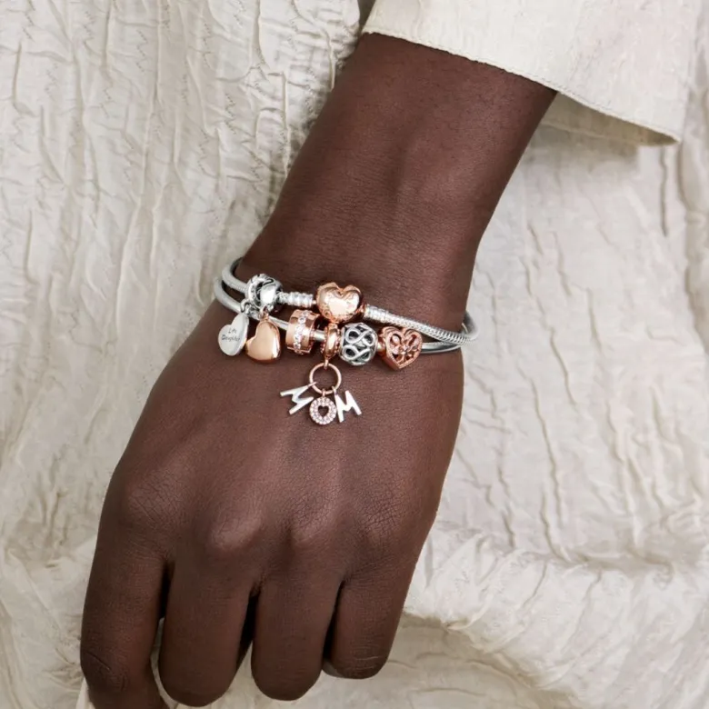 Pandora Moments Sparkling Row Spacer lukkopala, ruusukullattu, 781972CZ