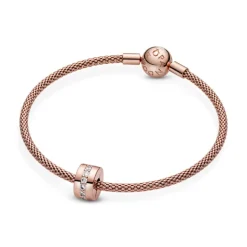 Pandora Moments Sparkling Row Spacer lukkopala, ruusukullattu, 781972CZ