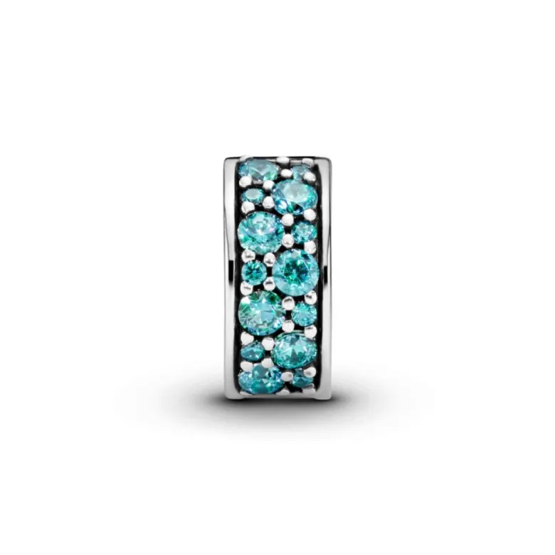 Pandora Moments Teal Pavé lukkopala, hopea, 791817MCZ