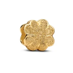 Pandora Moments Textured Clover mini hela, keltakullattu, 764047C00