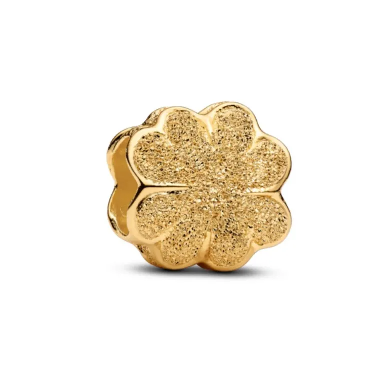 Pandora Moments Textured Clover mini hela, keltakullattu, 764047C00