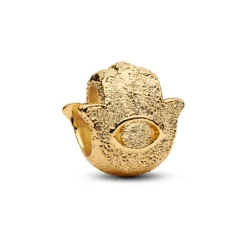 Pandora Moments Textured Hamsa Hand Mini hela, keltakullattu, 764042C00