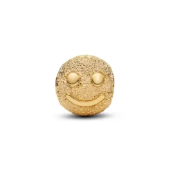 Pandora Moments Textured Happy Face Mini hela, keltakullattu, 764526C00