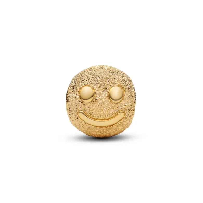 Pandora Moments Textured Happy Face Mini hela, keltakullattu, 764526C00