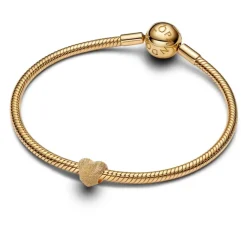 Pandora Moments Textured Heart mini hela, keltakullattu, 764000C00