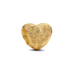 Pandora Moments Textured Heart mini hela, keltakullattu, 764000C00