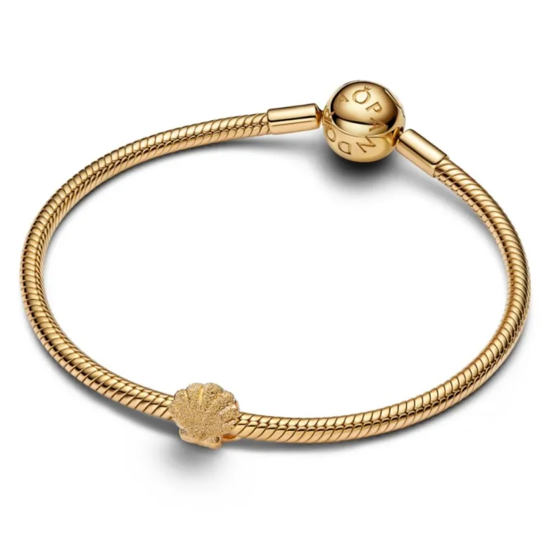 Pandora Moments Textured Shell mini hela, keltakullattu, 764057C00