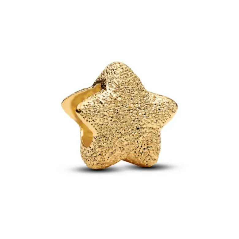 Pandora Moments Textured Star mini hela, keltakullattu, 764050C00