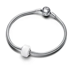 Pandora Moments White Mini Murano Glass hela, hopea, 793118C00