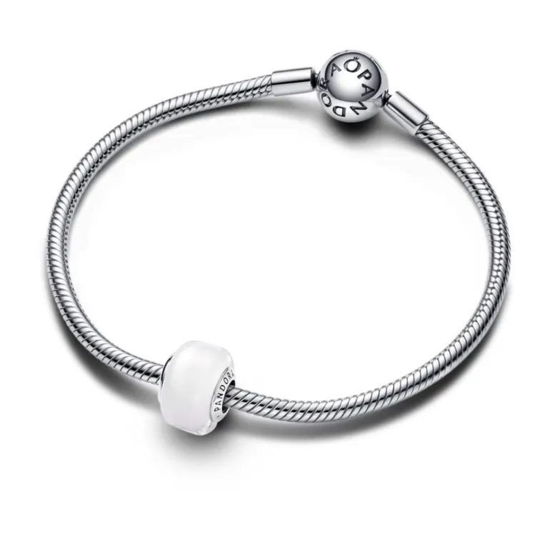 Pandora Moments White Mini Murano Glass hela, hopea, 793118C00