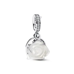 Pandora Moments White Rose in Bloom Double hela, hopea, 793200C01