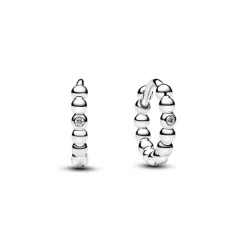 Pandora Signature Beaded Huggie rengaskorvakorut, hopeaa, 294823C01