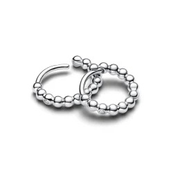 Pandora Signature Beaded Huggie rengaskorvakorut, hopeaa, 294823C01