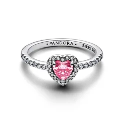 Pandora Timeless Elevated Pink Heart sormus, hopea, 198421C03