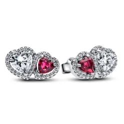 Pandora Timeless Halo Hearts tappikorvakorut, hopea, 293633C01