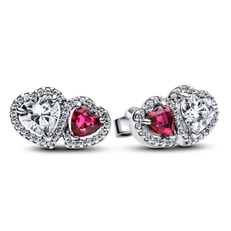 Pandora Timeless Halo Hearts tappikorvakorut, hopea, 293633C01