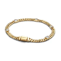 Pandora Timeless Heart Cuban Chain rannekoru, keltakullattu, 564226C01