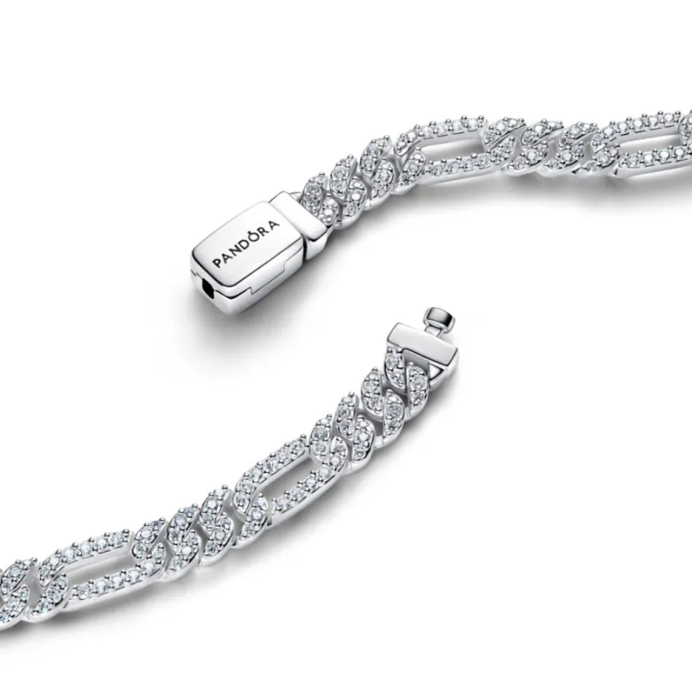 Pandora Timeless Oval Cuban Chain rannekoru, hopea, 594227C01