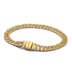 Pandora Timeless Pavé Cuban Chain rannekoru, keltakullattu, 563008C01