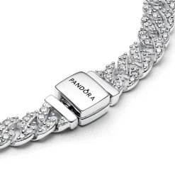 Pandora Timeless Pavé Cuban Chain rannekoru, hopea, 593008C01