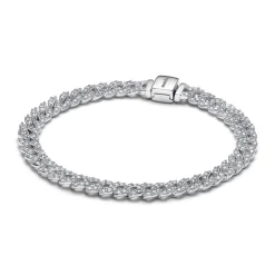 Pandora Timeless Pavé Cuban Chain rannekoru, hopea, 593008C01