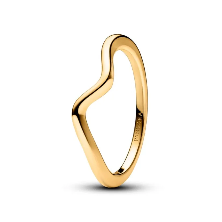 Pandora Timeless Polished Wave sormus, keltakullattu, 163095C00