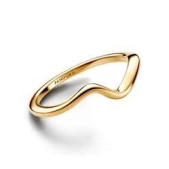Pandora Timeless Polished Wave sormus, keltakullattu, 163095C00